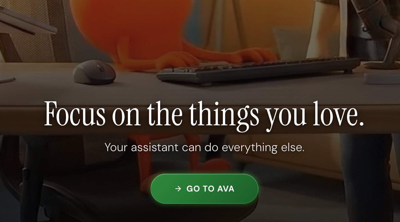 The vellum.ai homepage with a call to action personalized to the signed-in user's assistant